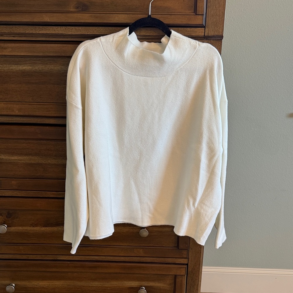 Anthropologie Maeve ivory Mock Neck Top